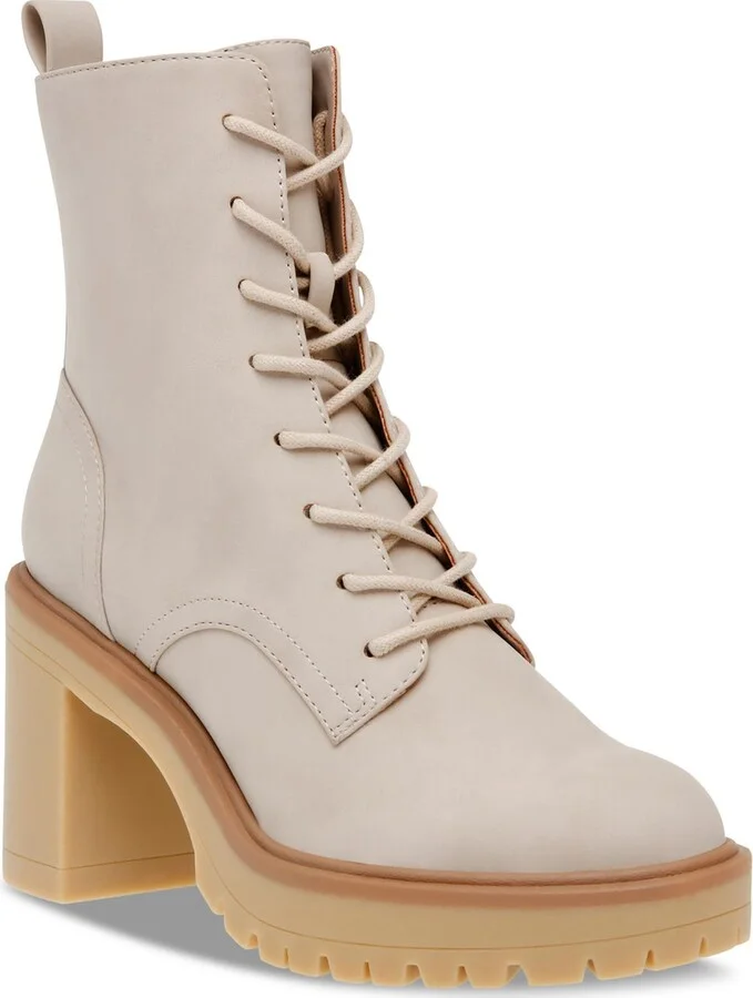 JAYCOB Womens Faux Leather Block Heel Ankle Boots