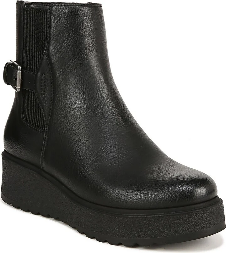 Jayda Womens Faux Leather Buckle Chelsea Boots