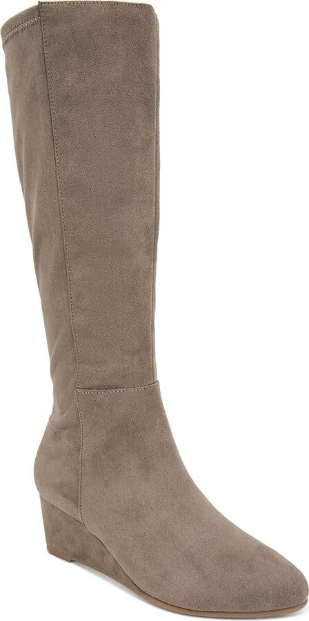 Jaylaa Womens Zipper Faux Suede Wedge Boots
