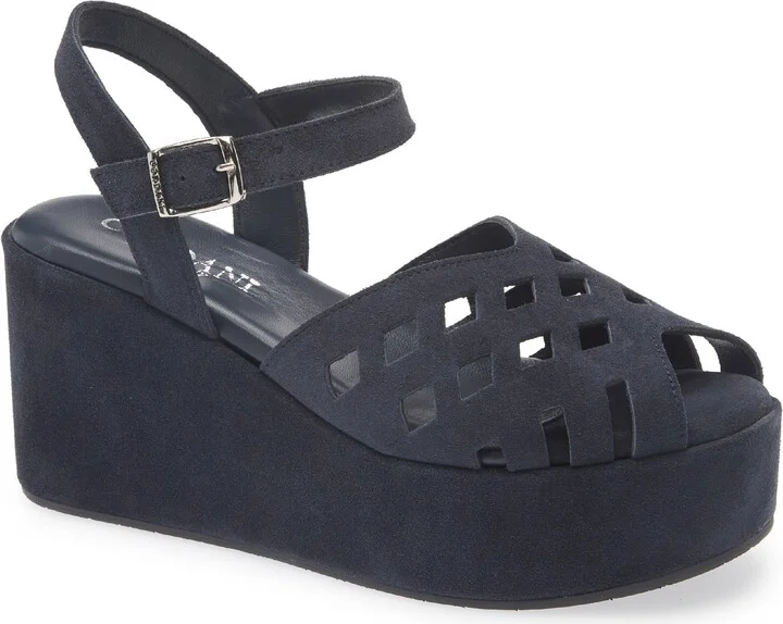 Jaymie Ankle Strap Peep Toe Platform Wedge Sandal