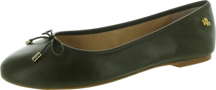 Jayna Womens Leather Round Toe Ballet Flats