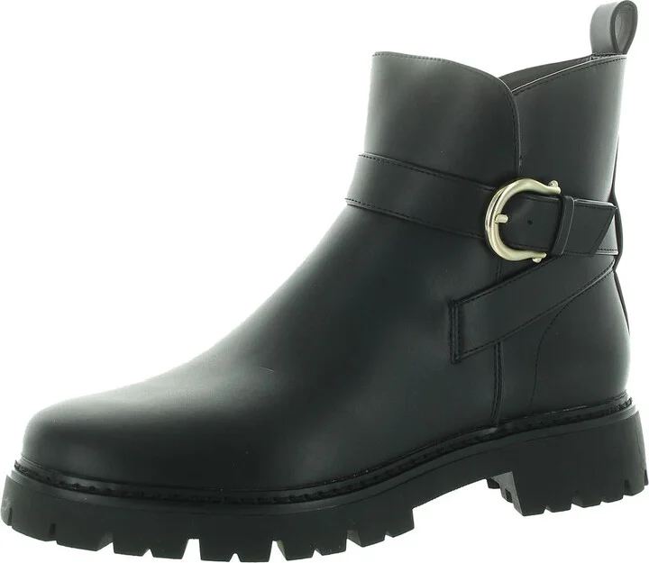 JAYNAAP Womens Zipper Manmade Motorcycle Boots