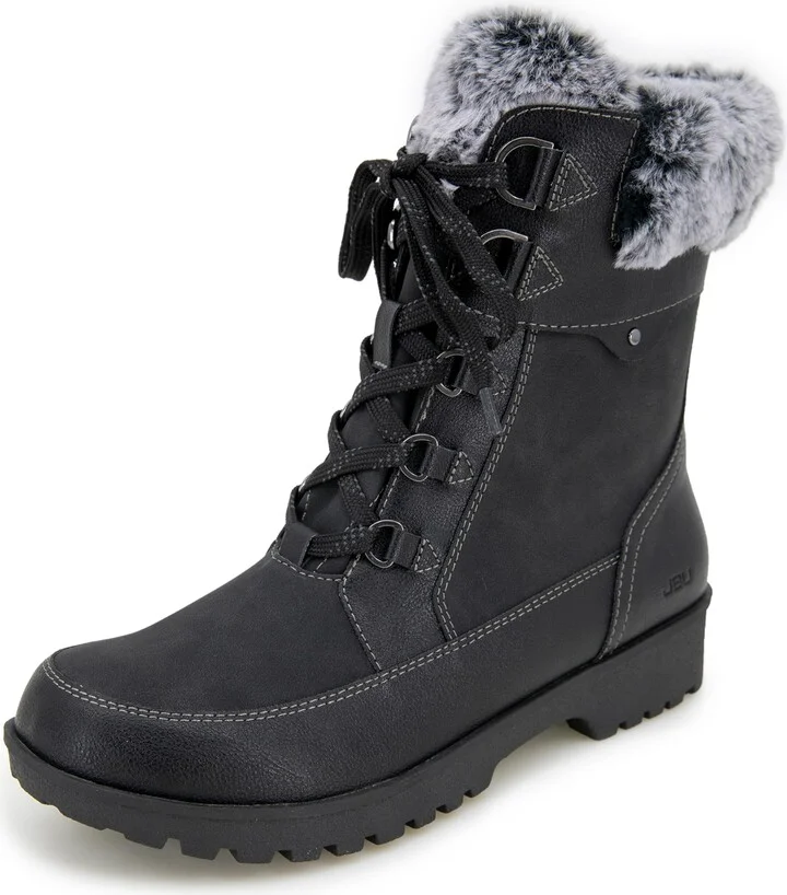 JBU Women's Antonio Fashion Lace Up Comfort Casual Waterproof Mid Calf Boot