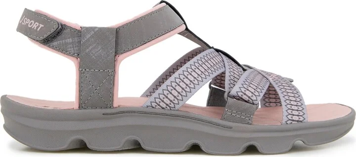 Jbu Women's Kaia Casual Flat Sandals - Gray, Pink - Image 3