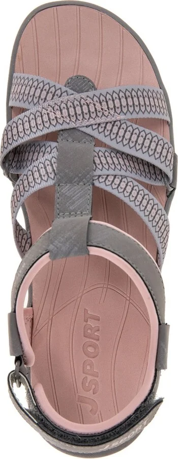 Jbu Women's Kaia Casual Flat Sandals - Gray, Pink - Image 4
