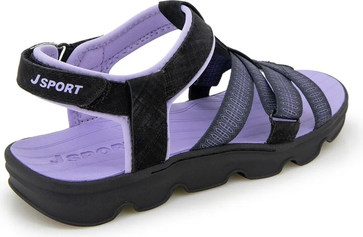 Jbu Women's Kaia Casual Flat Sandals - Gray, Pink - Image 7