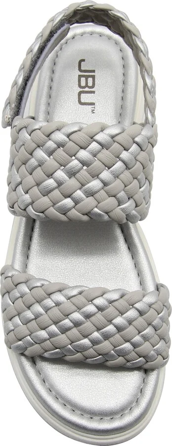Jbu Women's Leila Wedge Sandal - Grey/Silver - Image 4