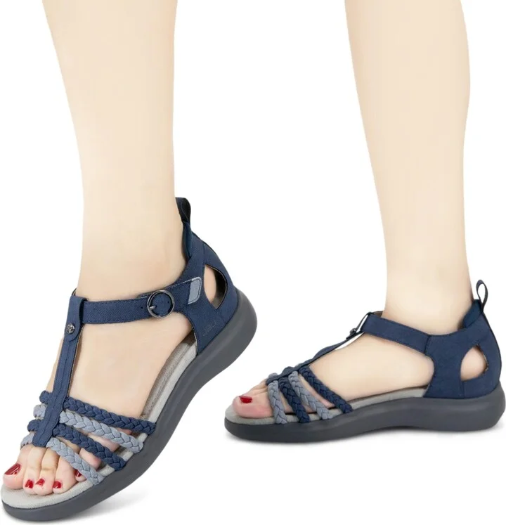 Jbu Women's Prague T-Strap Sport Sandals - Denim/stone Blue - Image 6