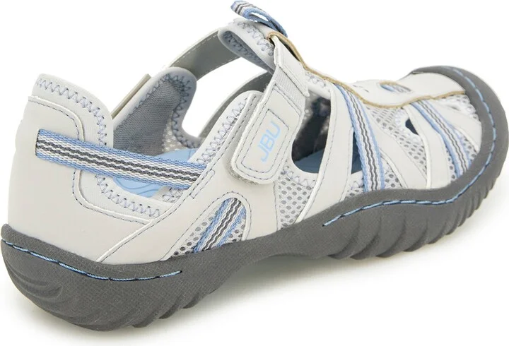 Jbu Women's Regional Water-Ready Strappy Sandal Flats - Light Grey/Stone Blue - Image 3