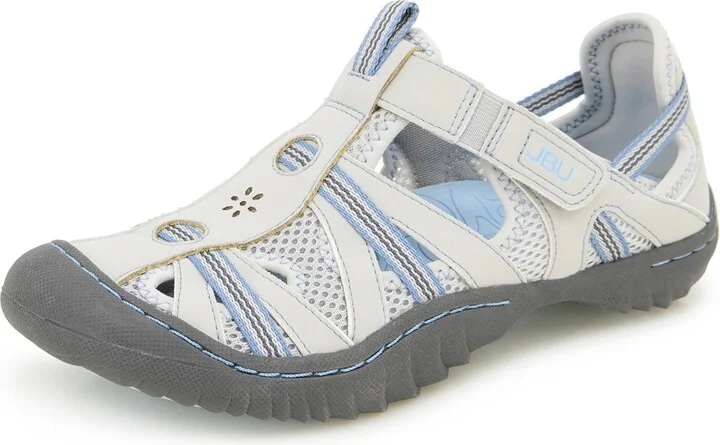 Jbu Women's Regional Water-Ready Strappy Sandal Flats - Light Grey/Stone Blue - Image 6