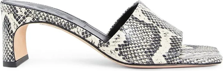 Jeanie snake print mules