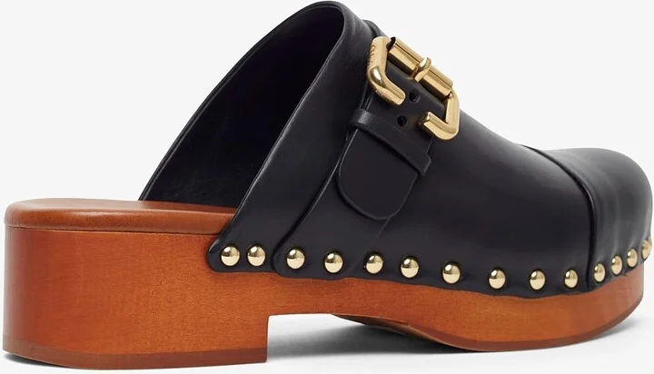 Jeannette black leather clogs - Image 3