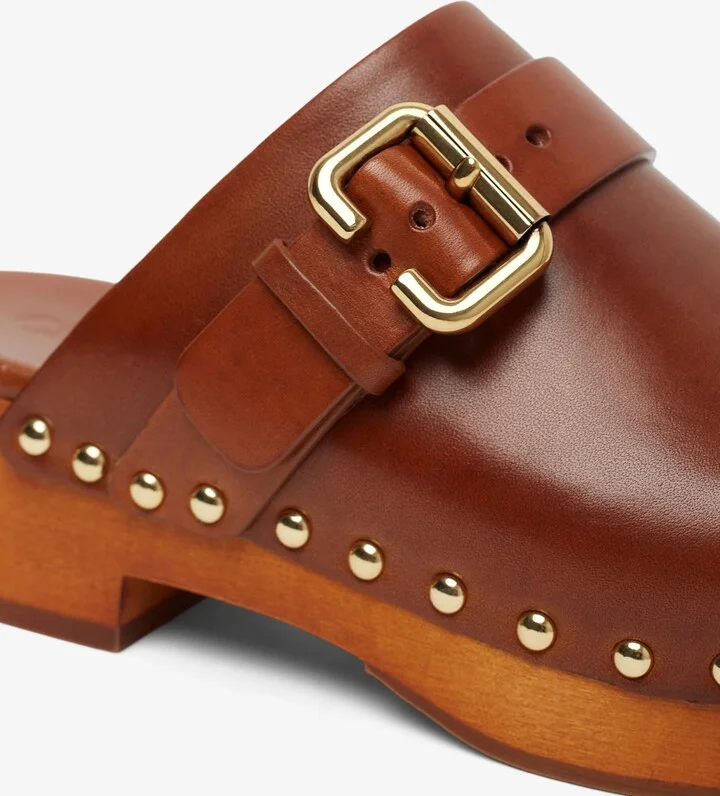 Jeannette brown leather clogs - Image 5