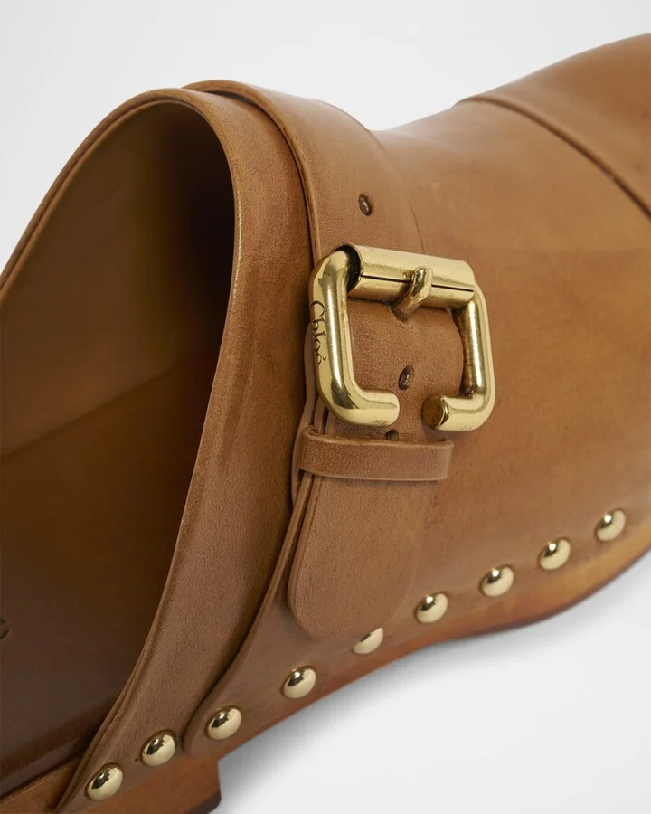 Jeannette Calf Leather Buckle Clogs - Image 7