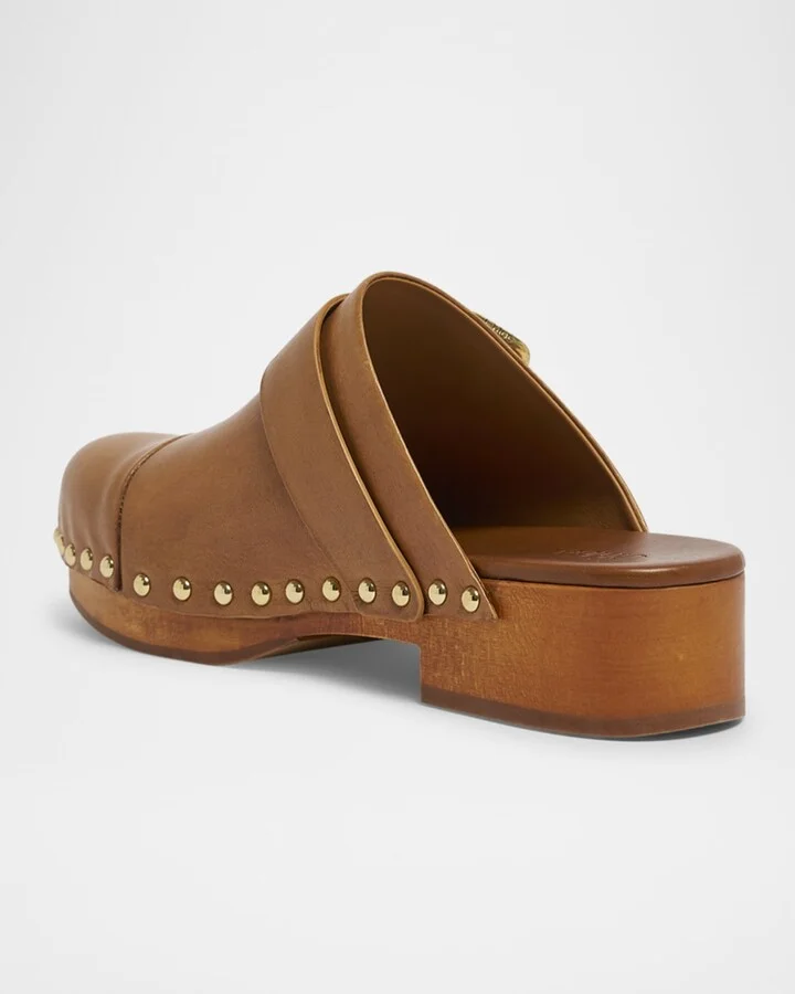 Jeannette Calf Leather Buckle Clogs - Image 9