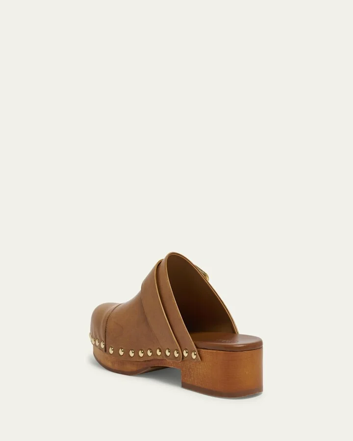 Jeannette Calf Leather Buckle Clogs - Image 8