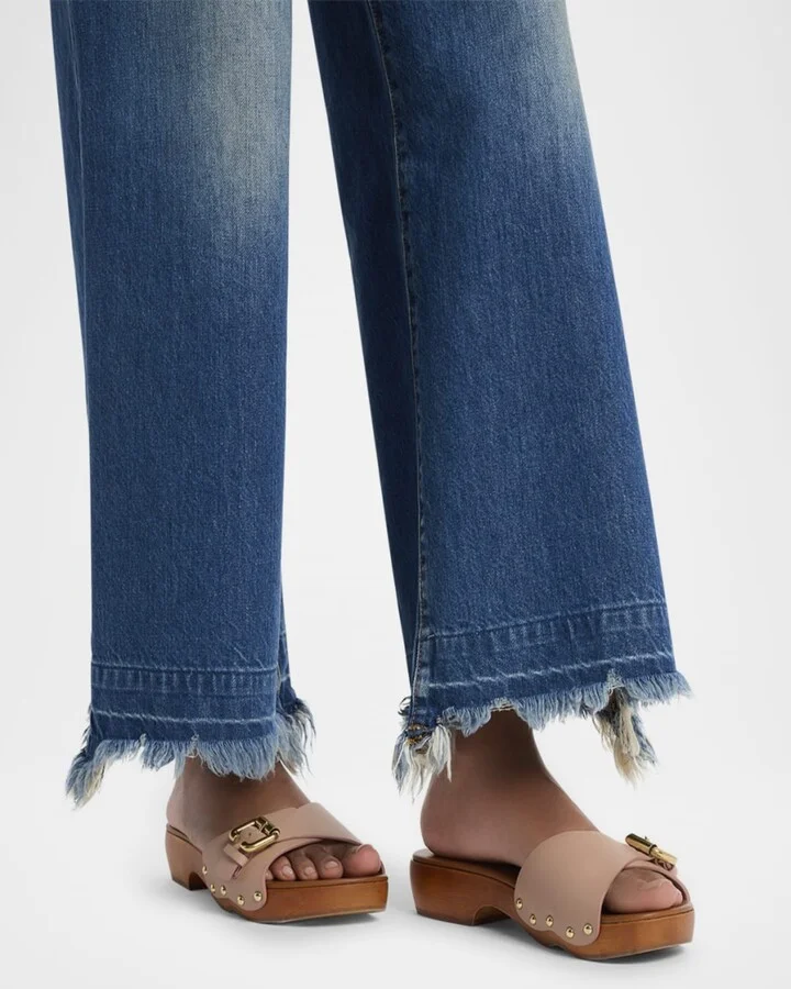 Jeannette Leather Buckle Clog Sandals - Image 6