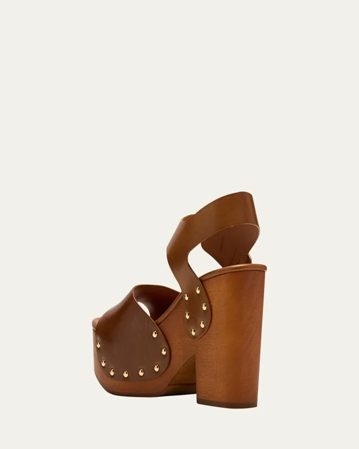 Jeannette Leather Clog Platform Sandals - Image 4