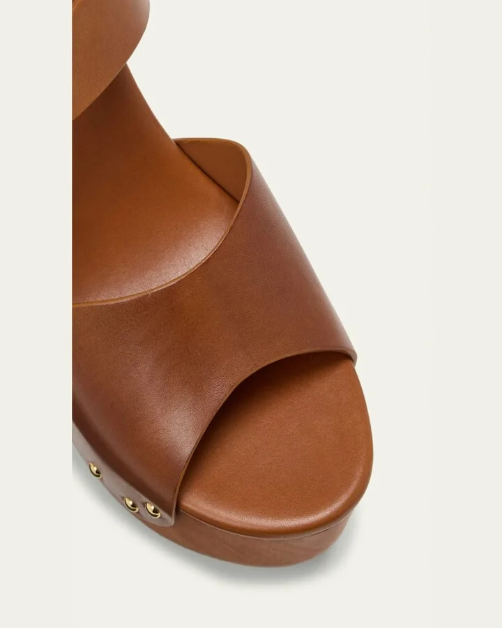 Jeannette Leather Clog Platform Sandals - Image 5