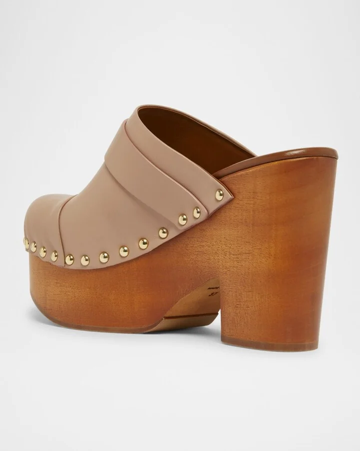 Jeannette Leather Platform Clogs - Image 2