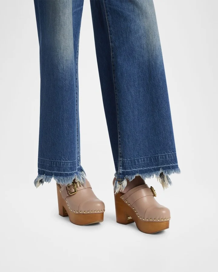 Jeannette Leather Platform Clogs - Image 5