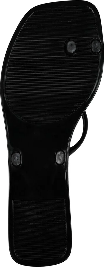 Jeffrey Campbell Balia Gemstome Embellished Flat Jelly Sandals - Black Shiny/Clear - Image 5