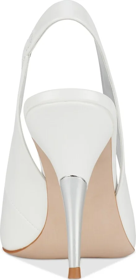Jeffrey Campbell Charis Peep-Toe Slingback Pumps - White Patent/Silver - Image 3