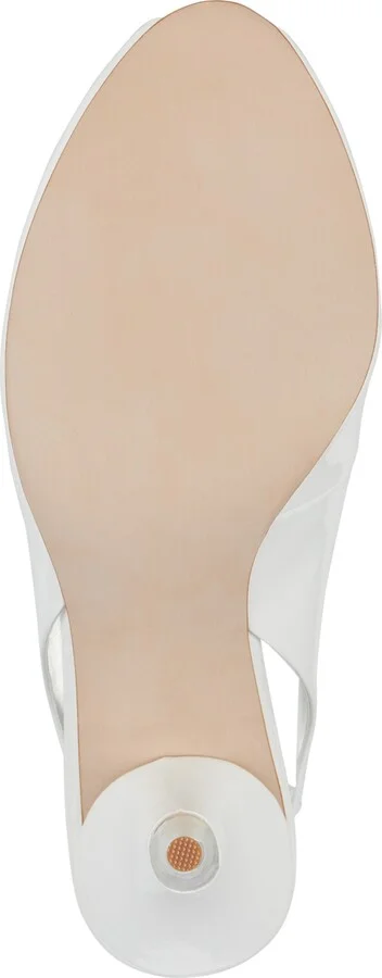 Jeffrey Campbell Charis Peep-Toe Slingback Pumps - White Patent/Silver - Image 5