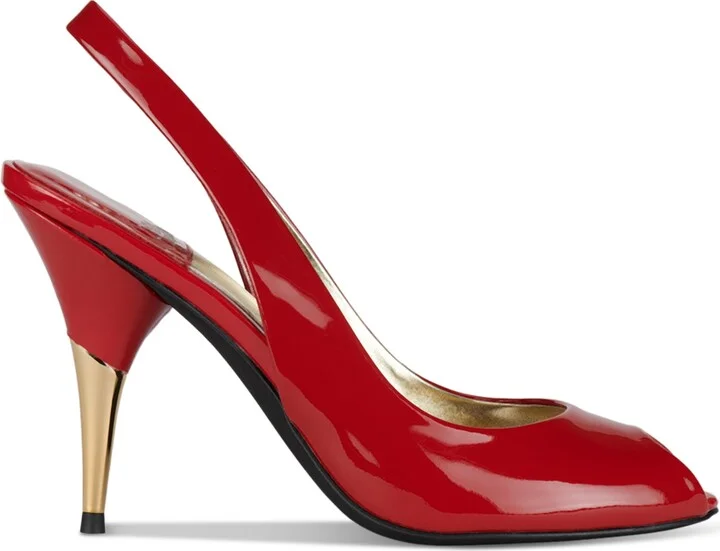 Jeffrey Campbell Charis Peep-Toe Slingback Pumps - White Patent/Silver - Image 11