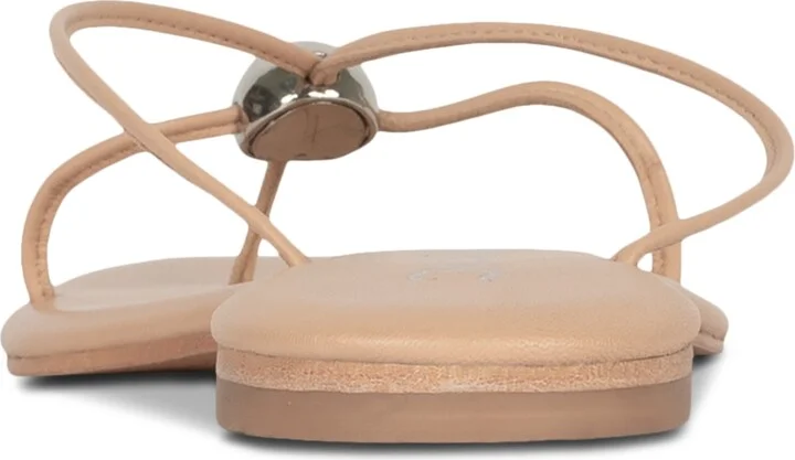 Jeffrey Campbell Cherished Dome-Stud Strappy Flat Sandals - Buff/Silver - Image 3
