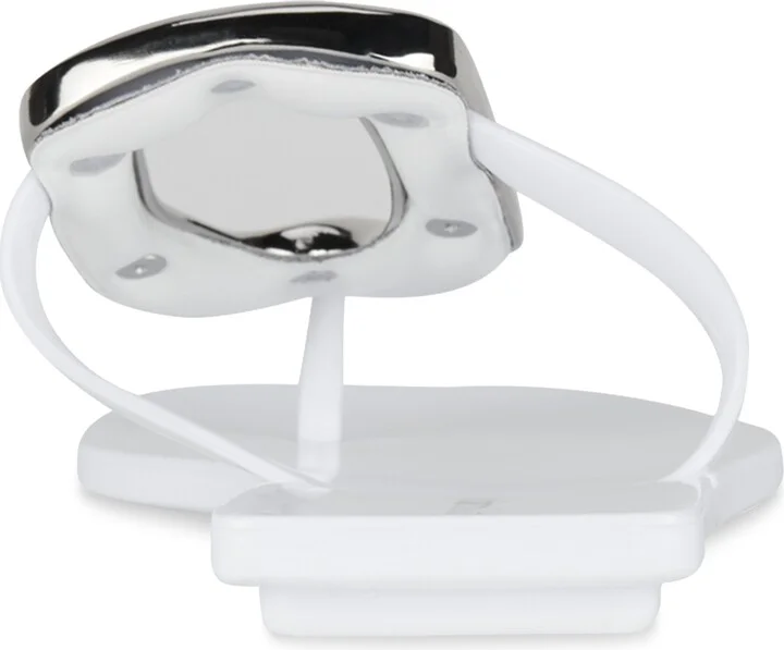 Jeffrey Campbell Linques-j Embellished T-Strap Flat Jelly Sandals - White Shiny/Silver - Image 3