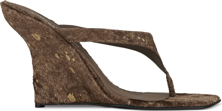Jeffrey Campbell Romee-f Sculpted Wedge Thong Sandals - Image 2