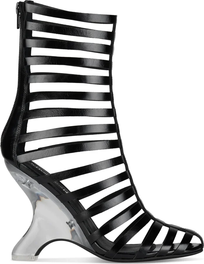 Jeffrey Campbell Santigold Sculpted Strappy High-Heel Dress Sandals - Black Shiny/Clear - Image 2