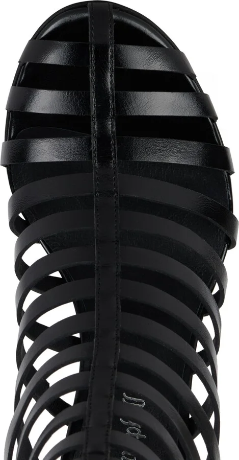 Jeffrey Campbell Santigold Sculpted Strappy High-Heel Dress Sandals - Black Shiny/Clear - Image 4