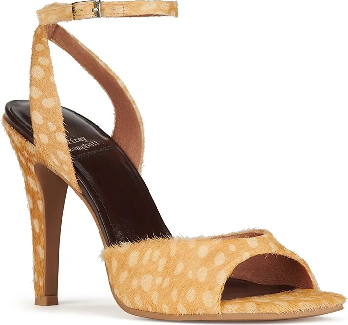 Jeffrey Campbell Women's Bar-Hop-f Spot Print Calf Hair High Heel Sandals