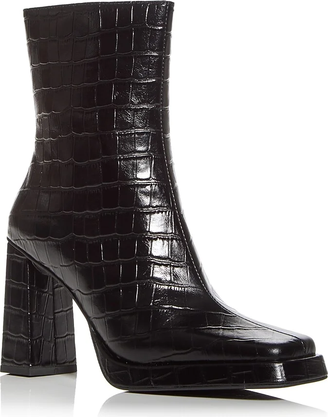 Jeffrey Campbell Women's Maximal Embossed Block Heel Booties