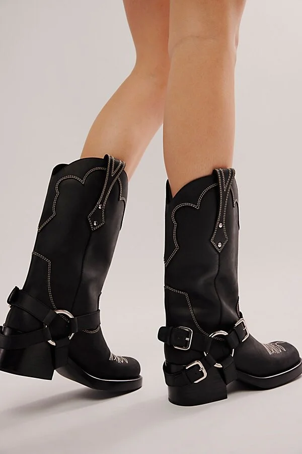 Jeffrey Campbell x FP x Understated Leather Motoboy Boots - Image 3
