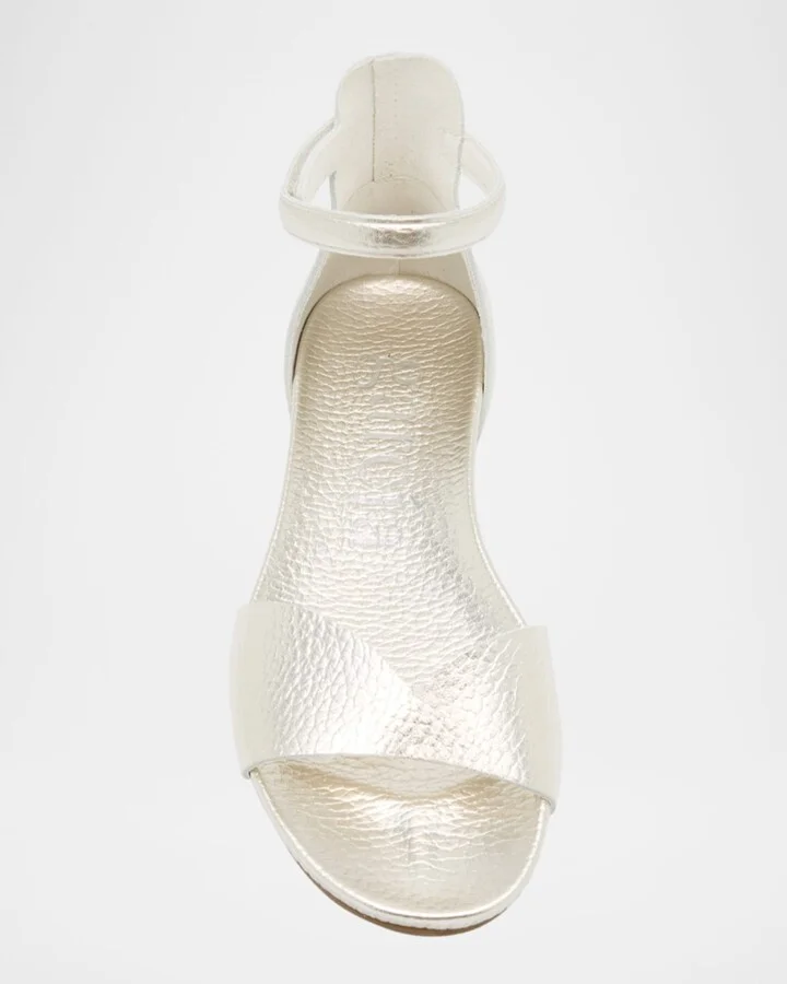 Jela Grip-Strap Metallic Leather Sandals - Image 3