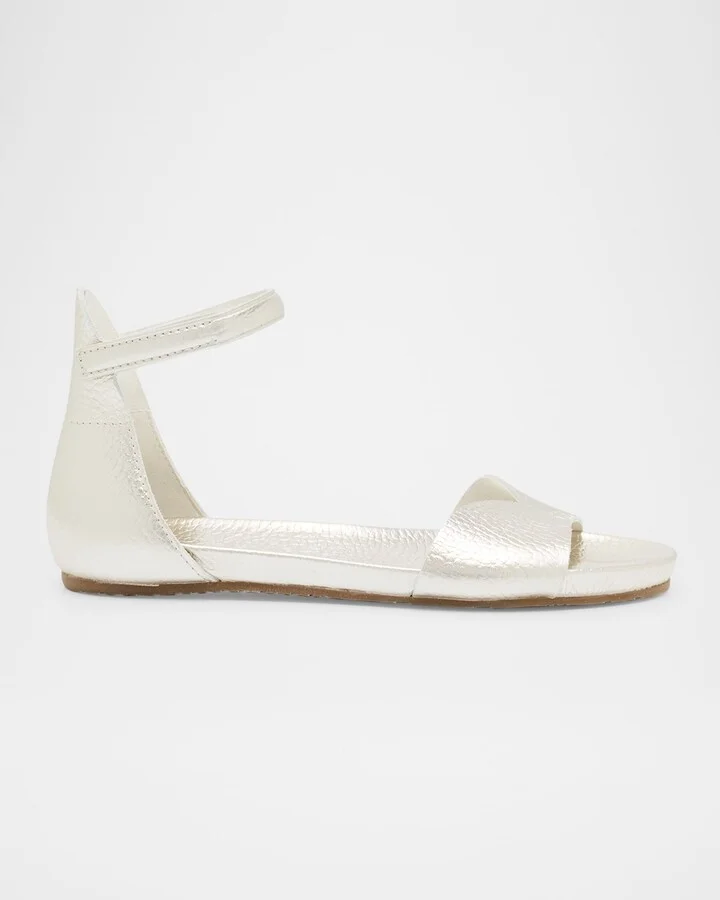 Jela Grip-Strap Metallic Leather Sandals