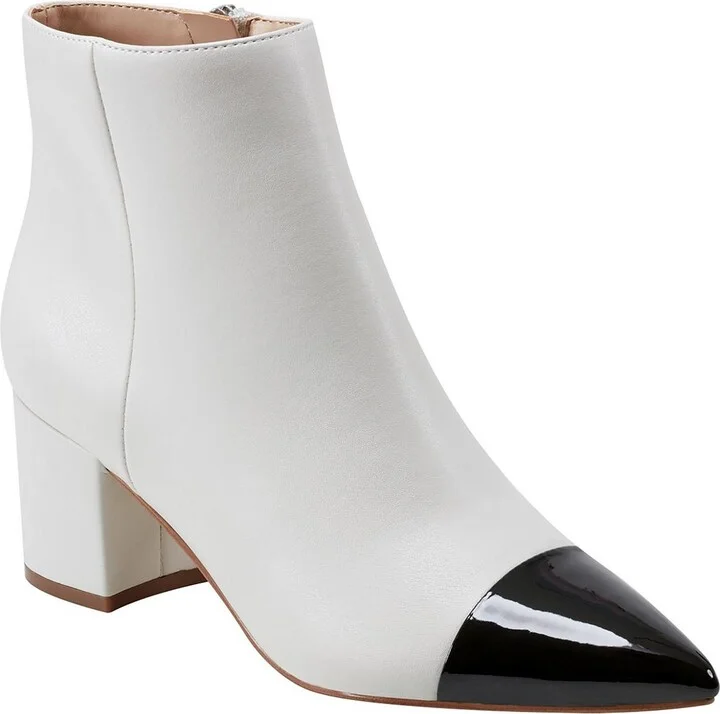 Jelanie Womens Two Tone Leather Ankle Boots