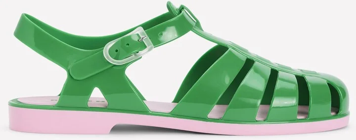 Jelly Shoe, Rich Emerald/ Soft Pink