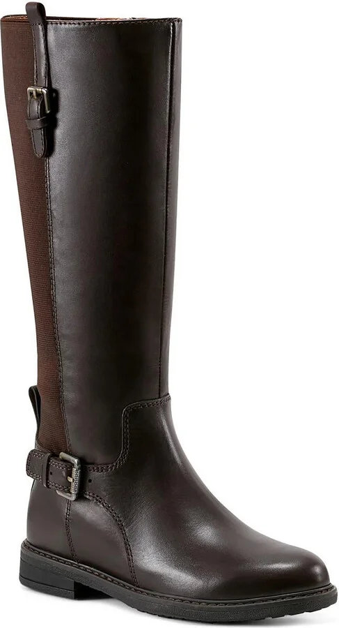 JEMA Womens Zipper Leather Knee-High Boots