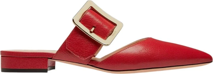 Jemina 6238151 Women's Lipstick Calf Plain Leather Flat Mules