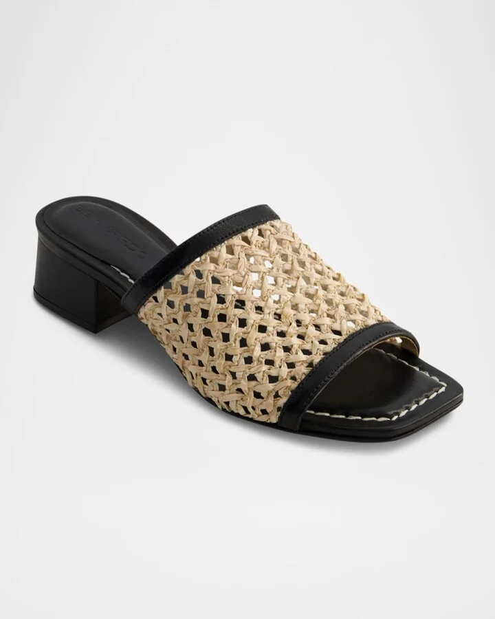 Jenne Raffia Slide Sandals - Image 2