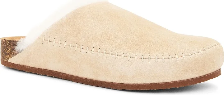 Jenni Kayne Shearling Lined Moc Clog in Beige - Image 2