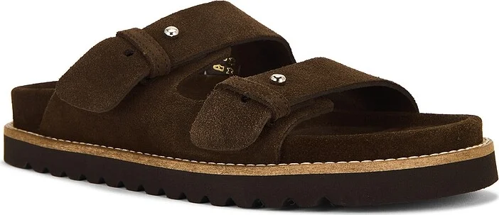 Jenni Kayne Suede Hutton Slide Sandal in Chocolate - Image 2