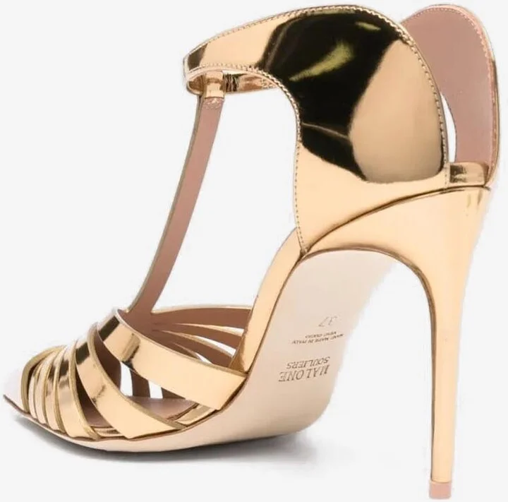Jennifer 90 Metallic Leather Mules - Image 2