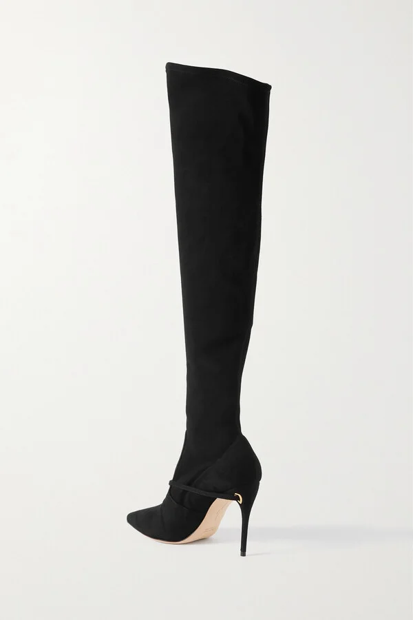 Jennifer Chamandi - Alessandro 105 Suede Over-the-knee Boots - Black - Image 3