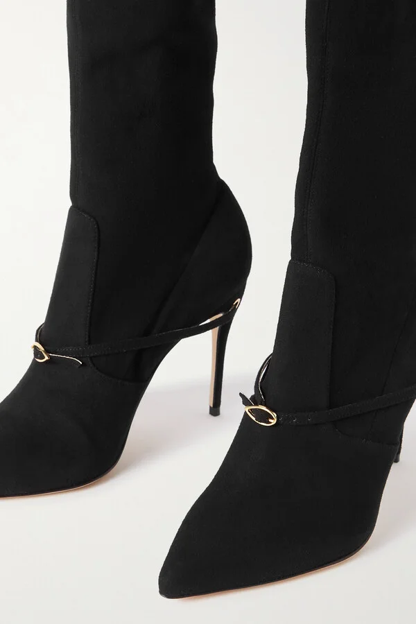 Jennifer Chamandi - Alessandro 105 Suede Over-the-knee Boots - Black - Image 4