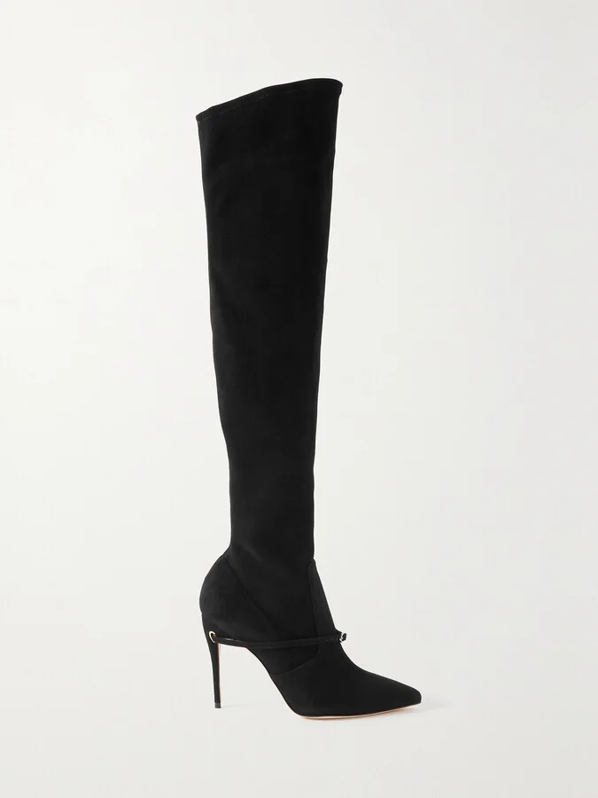 Jennifer Chamandi - Alessandro 105 Suede Over-the-knee Boots - Black